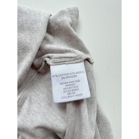 WHITE + WARREN Grey Cotton Modal Jersey Scoop Neck Half Sleeve T-Shirt, Size XS - Picture 9 of 13